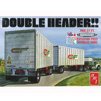 AMT Double Header Tandem Van Trailers 1/25