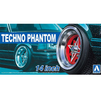 Aoshima Rim & Tyre Set Techno Phantom 14in  1/24