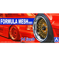 Aoshima Formula Mesh (4H) Tyre And Rim Set 14in  1/24