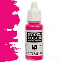 Vallejo Model Colour #208 Fluorescent Magenta 17 ml Acrylic Paint [70735]