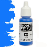 Vallejo Model Colour #209 Fluorescent Blue 17 ml Acrylic Paint [70736]