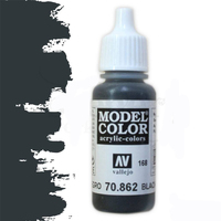 Vallejo Model Colour #168 Black Grey 17 ml Acrylic Paint [70862]