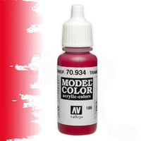 Vallejo Model Colour #186 Transparent Red 17 ml Acrylic Paint [70934]