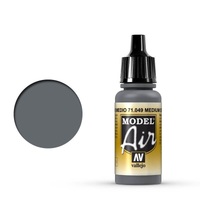 Vallejo Model Air Medium Sea Grey 17 ml Acrylic Airbrush Paint [71049]