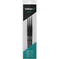 Vallejo Hobby Brushes: Detail Design Set - Synthetic fibres (Sizes 0, 1 & 2