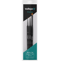 Vallejo Hobby Brushes: Precision Starter Set (Round No.1 & 3/0 Triangular H