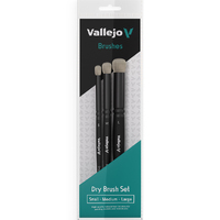 Vallejo Hobby Brushes: Dry Brush Set - Natural Hair (S, M & L)