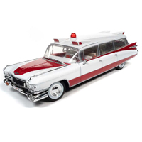Auto World Cadillac Eldorado Ambulance 1959  White/ Red  1/18