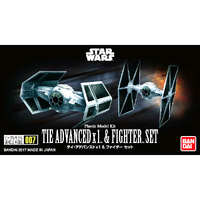 Bandai Star Wars Vehicle Model 007 Tie Advanced & Fighter Set