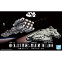 Bandai Star Wars Blockade Runner And Millenium Falcon 1/350