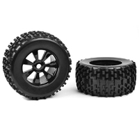 Team Corally Monster Truck Tyres Gripper Glued On Black Rims  (pr)