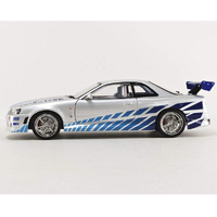 Green Light F & F Nissan Skyline GT-R R34 Blue LED Lights Artisan 1/18