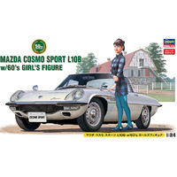Hasegawa Mazda Cosmo Sport L 108 With 60's Girl Figure   1/24