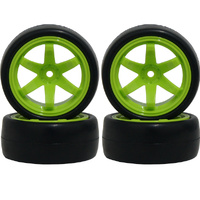Hobby Details Rubber Wheel Set (4) Green