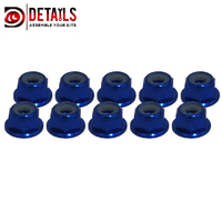 Hobby Details Flange Nylon Lock Nut M4 Regular CW Sapphire Blue (10)