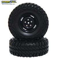 Hobby Works RC Crawler Tyres Set Mounted 1.9mm (2) W/steelie Rims