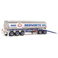 Highway Replicas Red North Tanker Trailer With Dolly 1/64