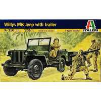 Italeri Willys Jeep With Trailer 1/35