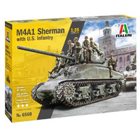 Italeri M4A1 Sherman Tank With US Infantry 1/35