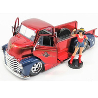 Jada Wonder Woman W/ Chevy COE Pickup 1952 Bombshells Movie 1/24