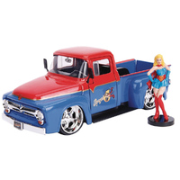 Jada Super Girl W/ 1956 Ford F-100 Pick Up Bombshells Movie 1/24