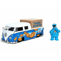 Jada Cookie Monster With 1963 VW Bus Pickup  1/24