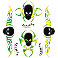 Jackal Decal Tribal Skulls Hood (Internal)