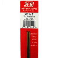 K&S 8149 Square Brass Tube 1/16   .014 Wall 12in  (2)