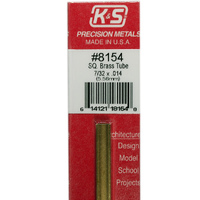 K&S Square Brass Tube 7/32   .014 Wall 12in  (1)