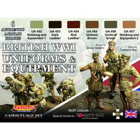 LifeColor British WWI Uniforms & Equipment Acrylic Paint Set