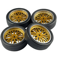 LDRC LA0034 LD18 Drift Tyres MTD Gold Wheels (4pce)