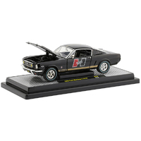 M2 Machines Ford Mustang GT 1966 2+2 Black W/ Gold Stripe 1/24
