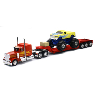 Newray Peterbuilt 379 Lowboy With Monster Truck 1/32