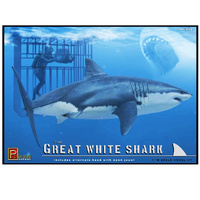 Pegasus Great White Shark W/ Diver And Cage 1/18