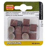 Proxxon 28978 Sanding Band Tool & 14mm 120 Gr Sanding Bands (10)