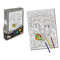 Puzzle Reindeer Colour Yourself 500pce