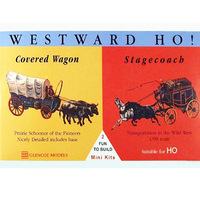 Glencoe Westward Ho! Covered Wagon/Stagecoach Plastic Kit 1/90