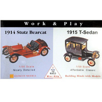 Glencoe Work & Play 1915 Ford/ 1914 Stutz Plastic Kit 1/55