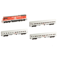 SMR Ghan Train Pack Loco+3 Carriages(HO)