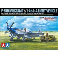 Tamiya North American P-51D Mustang & 1/4-ton 4x4 Light Vehicle Set