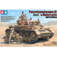 Tamiya 25208 Panzer IV AUSF.F & Motorcycle Set North Africa 1/35