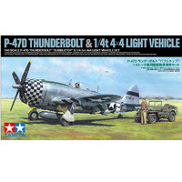 Tamiya 25214 P-47D Thunderbolt Bubbletop & 1/4 Ton 4x4 Light Vehicle  1/48