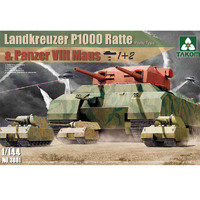 Takom 3001 WWII Landkreuzer P1000 Rattle & Panzer VIII Maus 3in1 1/144