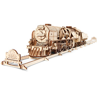 Ugears V-express Steam Train With Tender (538 pc)