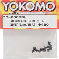 Yokomo Hex head rod end ball (SS size/9.8mm/6pcs) 