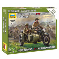 Zvezda Soviet M-72 Sidecar Motorcycle With Crew 1/72